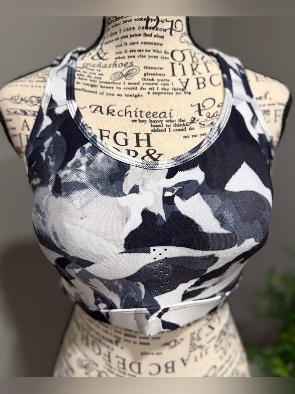 Avia Black and White Camo Sports Bra